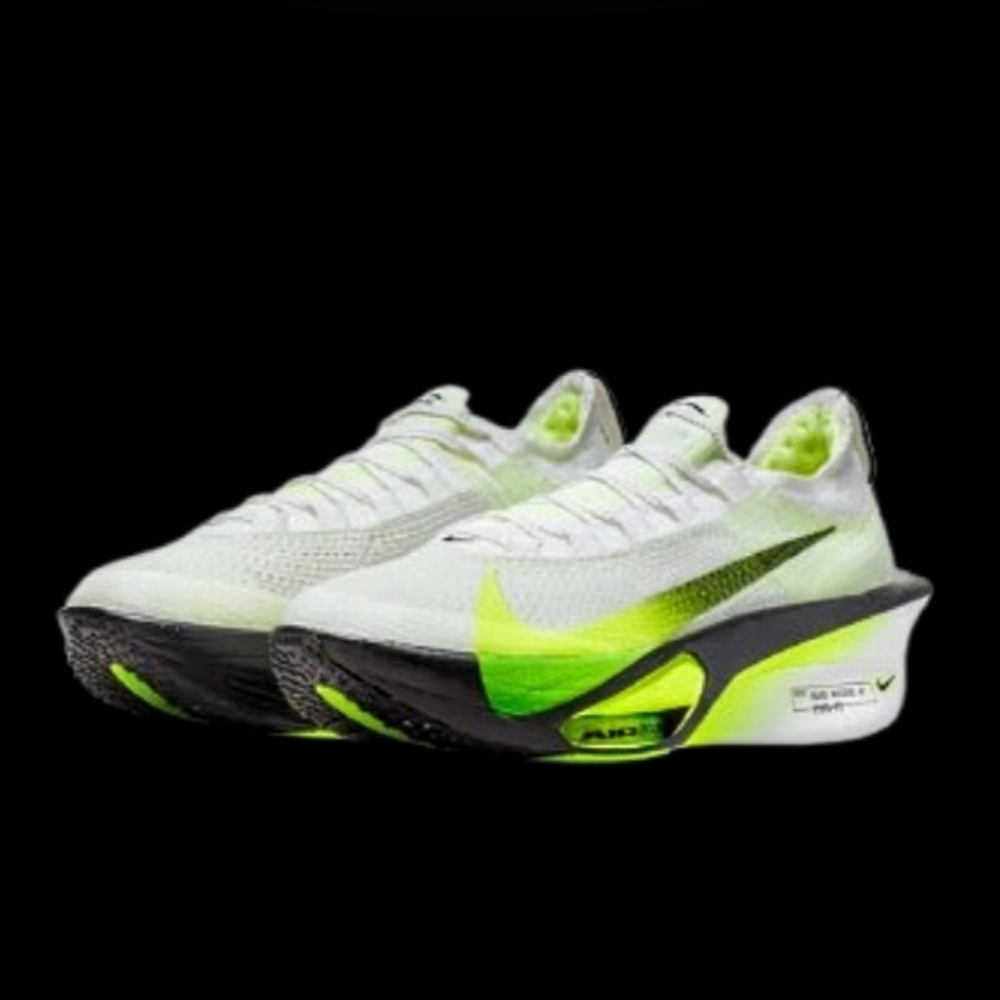 Nike Air Zoom Alphafly Next% 3 Mens Size 11.5 White Barely Volt Black Spruce